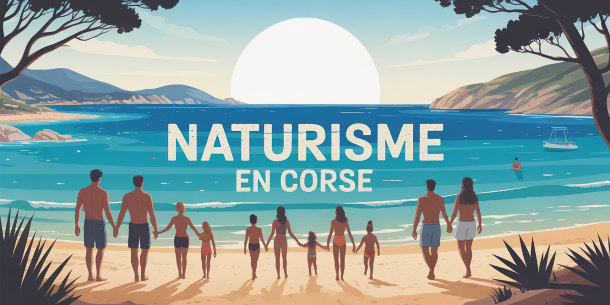 illustration plage corse naturisme familles couples mer montagnes