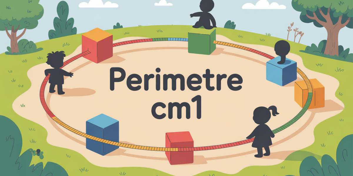 enfants calculent perimetre cm1 sur terrain de jeux