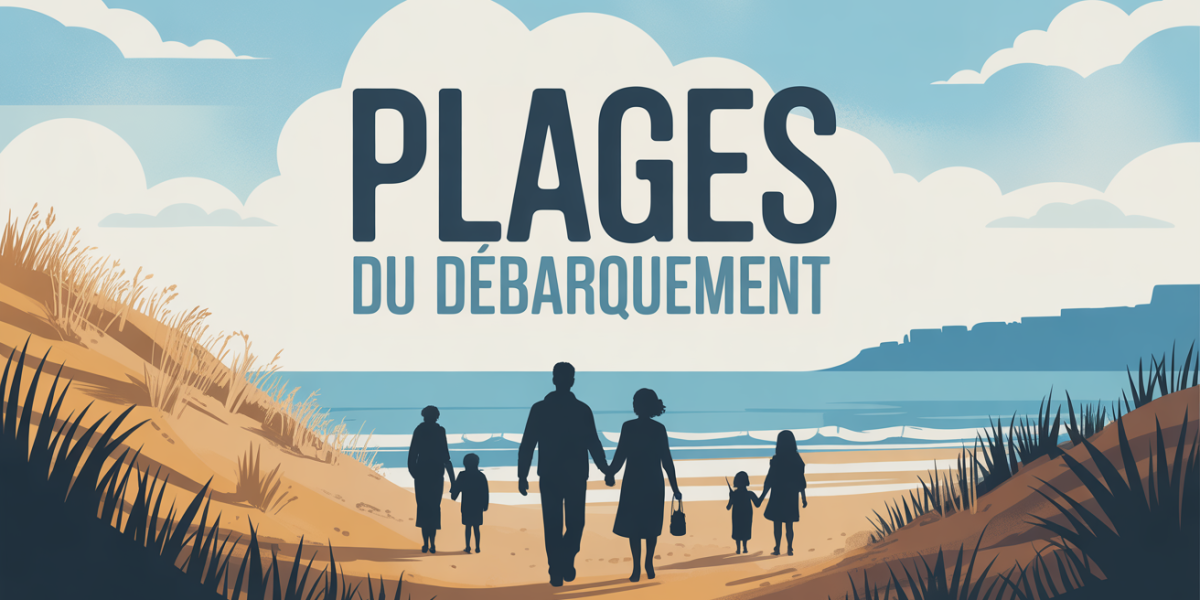 illustration aquarelle plages du debarquement famille ambiance commemorative