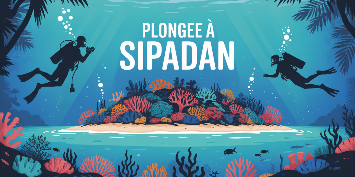Illustration plongée à Sipadan île corallienne rêve