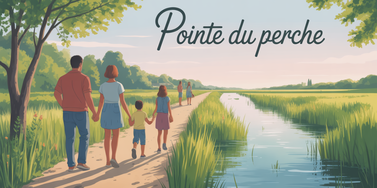 Famille en balade à la Pointe du Perche sentier nature