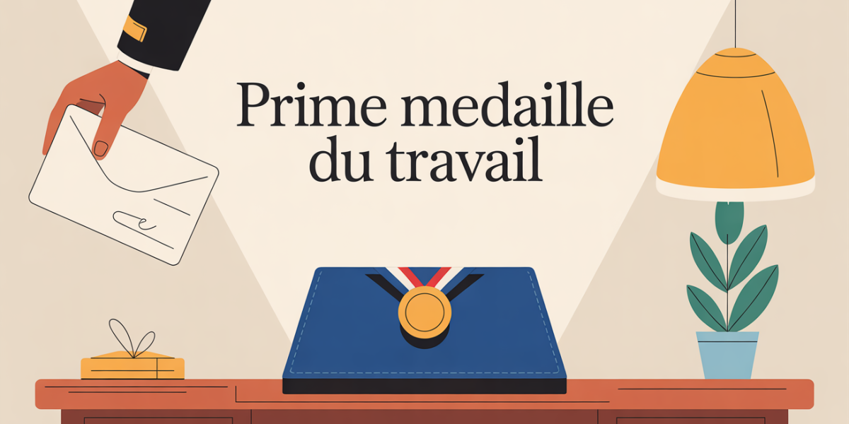 prime medaille du travail diplome et medaille sur bureau