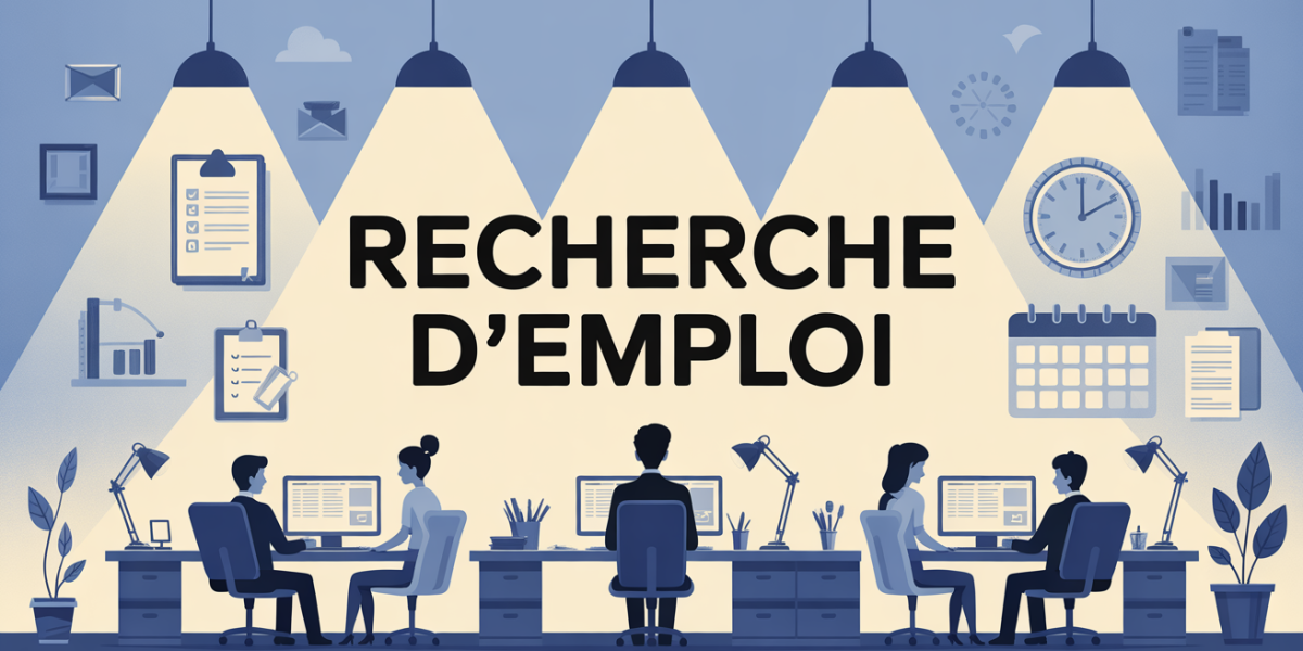 scène bureau recherche emploi checklist organisation