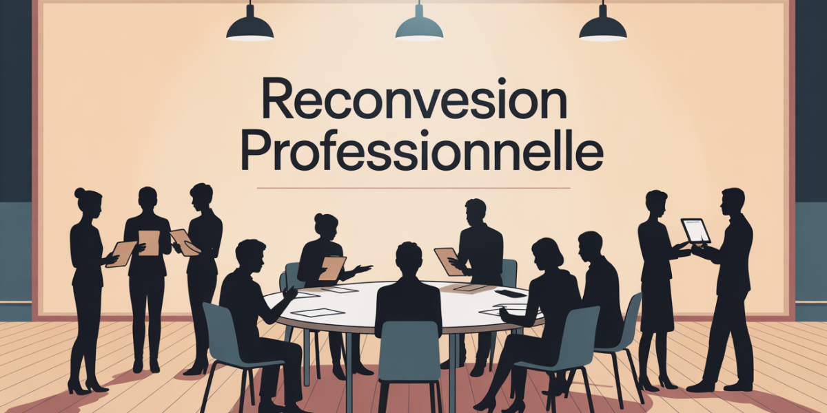 scène salle formation reconversion professionnelle table ronde