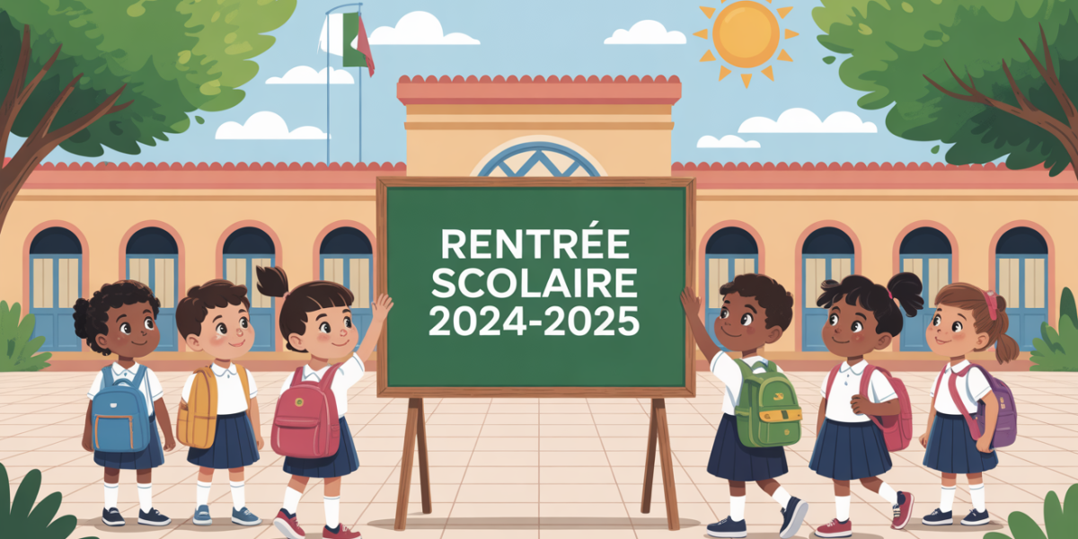 illustration cour école Algérie rentrée 2024-2025