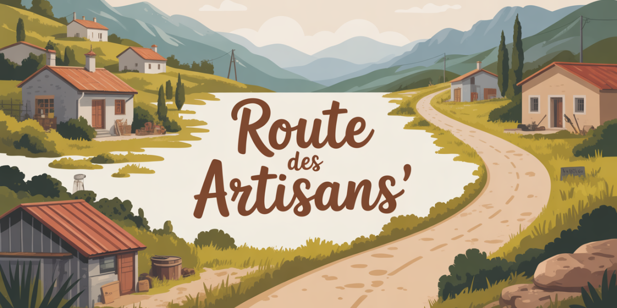 Illustration route des artisans Balagne chemin Corse villages ateliers