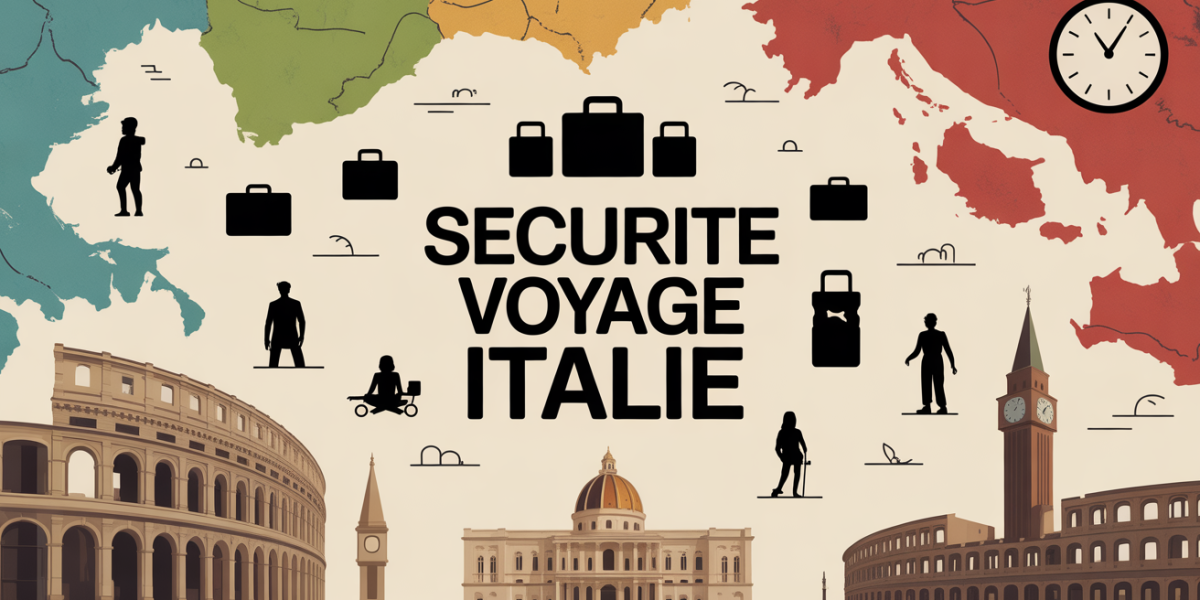 Carte Italie securite voyage pictogrammes
