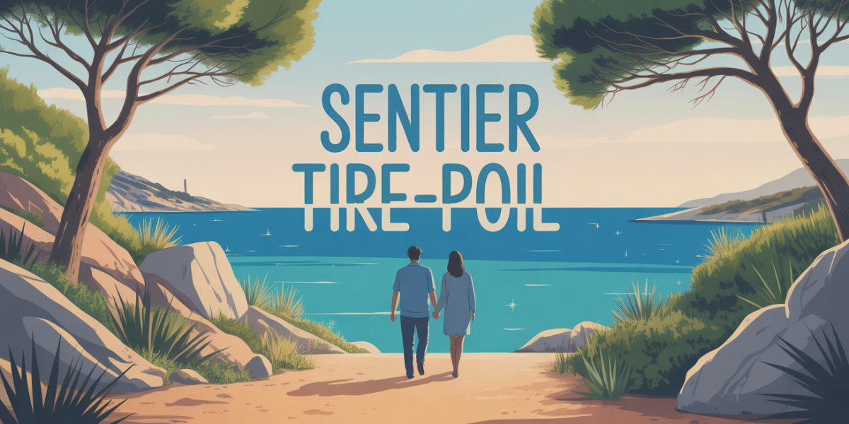 chemin cotier du sentier tire poil sur la mer et pins