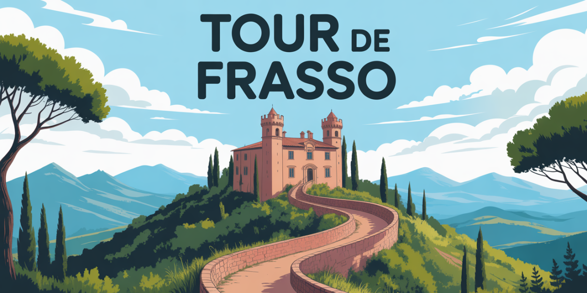 Sentier vers Tour de Frasso sous ciel bleu, végétation du maquis
