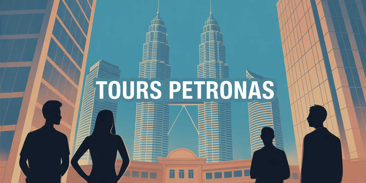 Illustration stylisée Tours Petronas dominant Kuala Lumpur