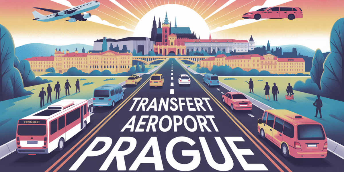 Illustration transfert aeroport Prague route ville et differents transports