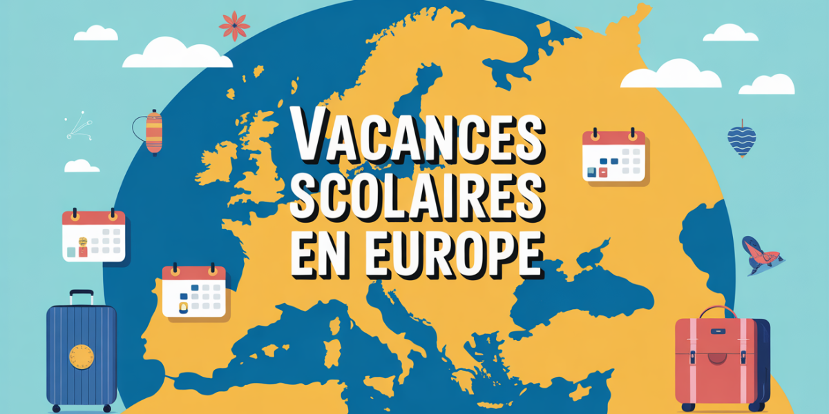 Carte Europe vacances scolaires valises famille