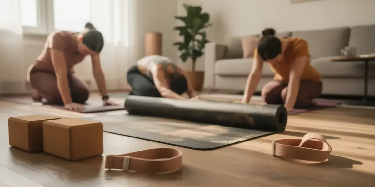 Tapis yoga routine accessoires salon